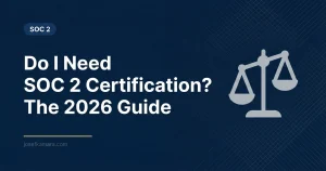 Do I Need SOC 2 Certification? The 2026 Guide. Featured image for josefkamara.com SOC 2 article.